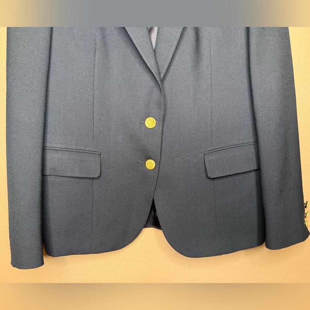 80s York Fair Vintage Wool Classic Navy Blazer and Skirt Set Women's Size 12 - Picture 6 of 16